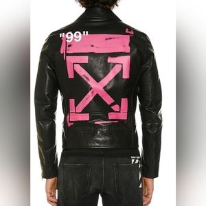 Off-White Men's Leather Biker Jacket